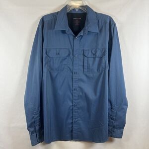 Swiss Tech Men’s Long Sleeve Button-Up Shirt Quick Dry Utility Travel Outdoor L